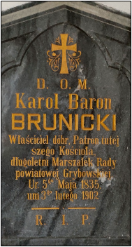 Tablica pamiątkowa Barona Brunickiego